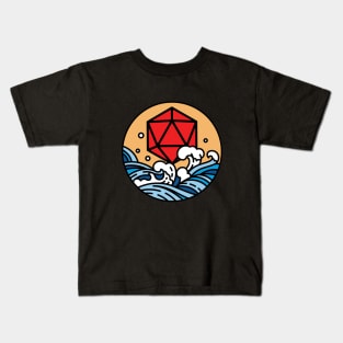 Oriental Japanese D20 Dice Wave Kids T-Shirt